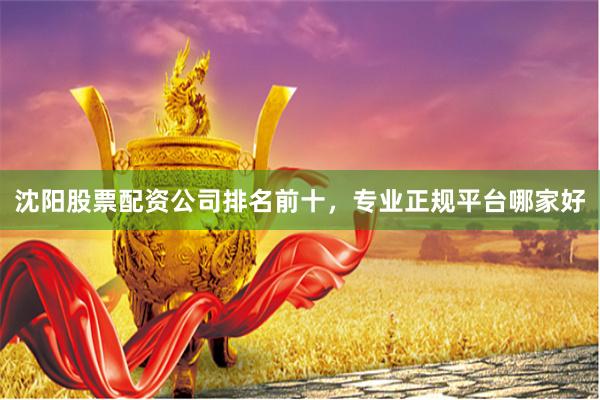 沈阳股票配资公司排名前十，专业正规平台哪家好